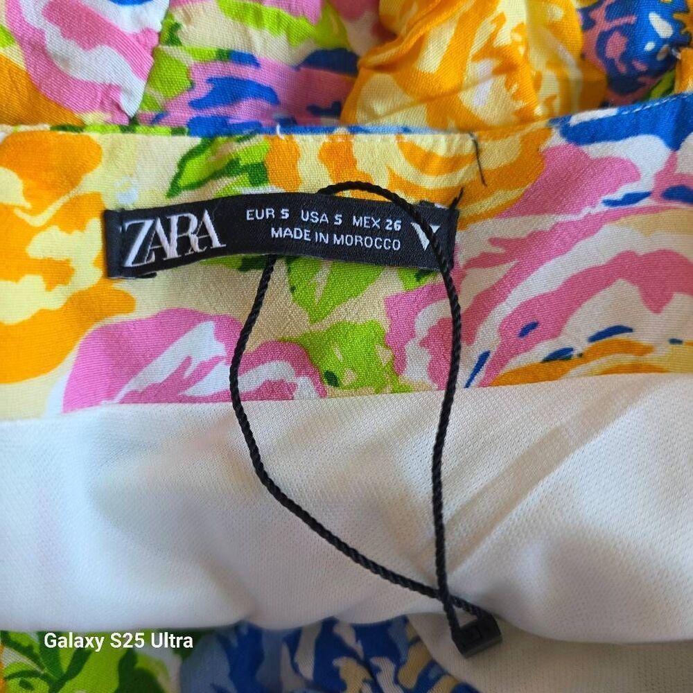 Zara womens Sz S multicolor floral Spaghetti straps mini dress NWOT - Picture 6 of 7
